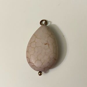 Gemstone Marble Teardrop Stone Pendant 1” Small Charm
